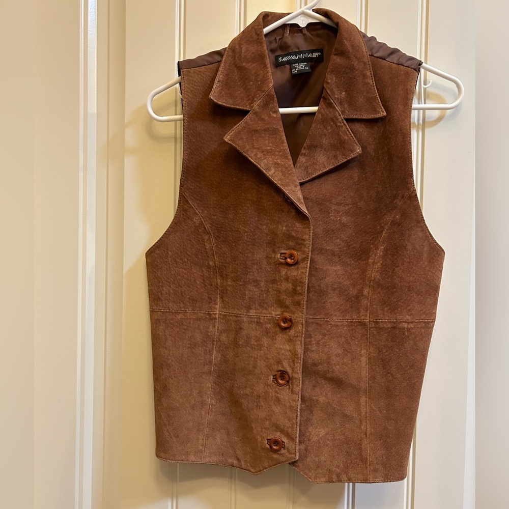 Savannah Brown Women's Suede Vest